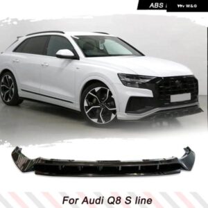 アウディ ABS フロント バンパー リップ Q8 S ラインスポーツ バージョン 2019-2023 フロント バンパー スポイラー リップスプリッター リップ