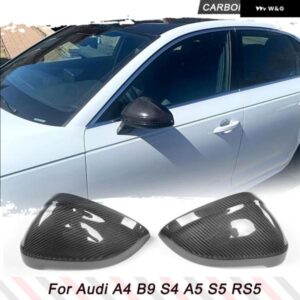 アウディ カーボン車 ミラー カバー B9 A4 S4 A5 S5 RS5 2017-2019 2個 サイド交換 ミラー カバー キャップ アウトレット