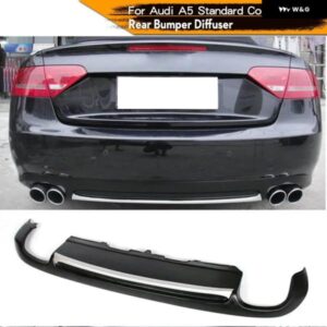 アウディ PU 未塗装リア バンパー リップ スポイラー ディフューザー トリム 付き A5 クーペスタンダード専用 2008 - 2011