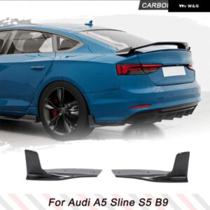 アウディ CARARBON 繊維リア カナード スプリッター A5 SLINE S5 B9 スポーツバック 2017-2019 リア バンパー ストリップリップ スポイラー