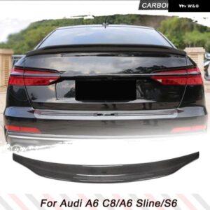 アウディ A6 C8 ベース 用カーボン トランク レーシング スポイラー SLINE S6 セダン 2019-2022 トランク スポイラー リア ウイング スポイラー