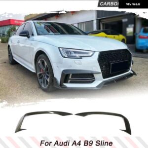 アウディ カーボンフロント バンパー アッパーフォグ カナード スプリッターフィン A4 B9 SLINE フロント バンパー レーシング カナードしベース S4