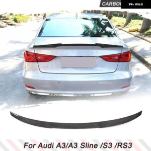 アウディ カーボン トランク スポイラー A3/S3/RS3 8V セダン 2014-2020 カスタム パーツ トランク リップ スポイラー ハイキックリア ウイング スポイラー