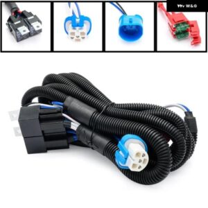 ジープ 9007 HB5 14AWG 240ワット 20A ヘッドライト リレー配線ハーネス変換キット ハマー H2 2003-2009 リバティ KJ ダッジラム