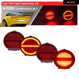 シボレー 4X コルベット C6 クーペ 2005-2013 LED テールライト アセンブリキット 3-IN-1 パーキング 位置 ブレーキスト