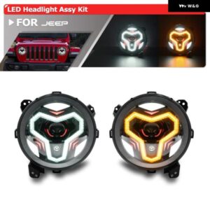 ジープ ラングラー JL 2018-2023 グラディエーター JT 2019-2021 9インチ インチ LED ヘッドライト ラウンドスイッチバック DRL/ウインカー HI/LO
