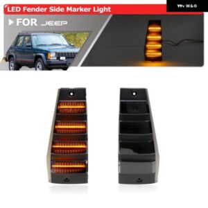 ジープ スモークストリップスタイル LED バンパー コーナーフェンダーサイド マーカーライト 1984-1996 チェロキー XJ 1984-1990 ワゴニア 86-92 コマンチ用