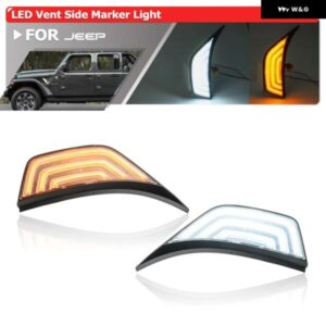 ジープ スイッチバック LED フェンダーベント 装飾 ランプラングラー JL JLU グラディエーター JT 2018-2023 DRL パーキング ウインカーウインカー