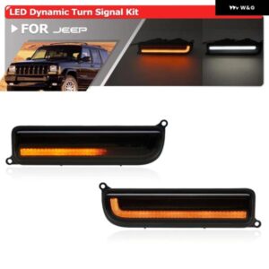 ジープ スモーク アップグレード スイッチバックシーケンシャルウィンカー/DRL パーキング キット チェロキー XJ 1997-2001 LED ダイナミックサイド マーカ