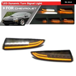 シボレー ユーロスモークフロント バンパー LED フェンダーサイド マーカーライト カマロ 1993-2002 ダイナミックウィンカー /DRL
