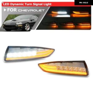 シボレー カマロ 1993-2002 フロント バンパー 3-IN-1 DRL/ ダイナミックウィンカー / パーキング LED フェンダーサイド