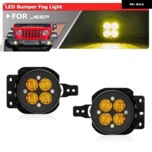 ジープ LED スポーツ バンパー アンバー フォグポッドライト ASSY ブラケット 付きグラディエーター JT 2020-2024 ラングラー JK 2018-2024 68347094AA