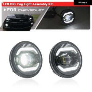 シボレー カマロ 2010-13 フロント バンパー DRL ハローホワイト LED ドライビング フォグライト キット に適合