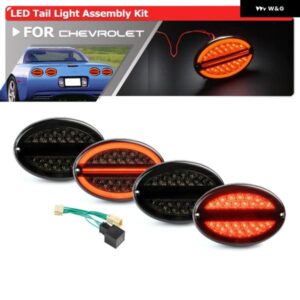 シボレー 4X ユーロスタイル スモーク LED テールブレーキストップ/ウインカー/ドライビング パーキング ライトアセンブリキット コルベット