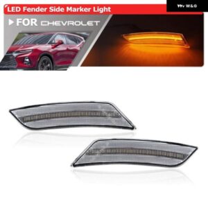 シボレー 2X ブレイザー 2019-UP フロント バンパー フル アンバー LED サイド マーカーライト キット 自動フェンダーフレアランプ