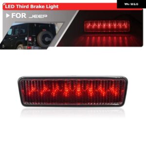 ジープ ラングラー JK 2007-2017 F1 スタイル スモークストロボ 8-SMD レッドリア LED サードブレーキライトテールランプに適合