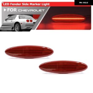 シボレー 2X コルベット C5 1997-2004 レッドレンズ リアレッド LED フェンダーサイド マーカーライト OEM 16523536