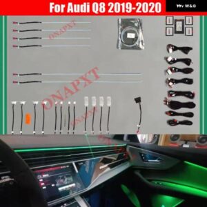 アウディ 30色 Q8 2019-2023MM I ボタン アプリ 制御 装飾 アンビエントライト LED ダッシュボード ムードランプ ストリップ