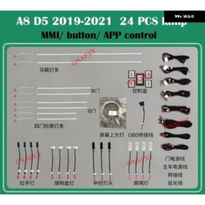 アウディ 30色 A8 D5 2019-2021MM I アプリ LED 装飾 フットドア ダッシュボード 周囲光ライトストリップ ムードランプ