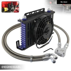 シボレー 汎用 13列 オイルクーラー + オイルライン + ブラケット キット + 7 電動ファンキット 10AN GM V8 エンジン LS1