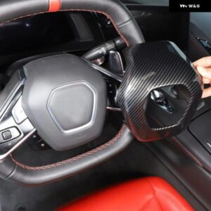 シボレー ABS カーボン コルベット C8 スティングレイ Z51 Z06 2020-2023 ステアリングホイール 外枠カバー インテリア ア