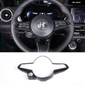 アルファロメオ ABS カーボン/レッド トナーレ 2022 ステアリングホイール 装飾 フレーム ステッカー インテリア アクセサリー