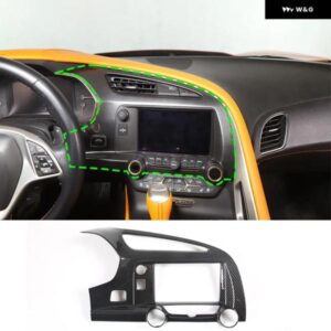シボレー ABS カーボン コルベット C7 2014-2019 中央 制御 エアベント フレーム 装飾 ステッカー カーアクセサリー