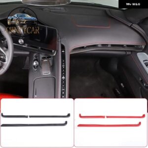 シボレー コルベット C8 Z51 Z06 2020-2023 ABS カーボン/レッド ダッシュボード トリム ストリップカー インテリア アク