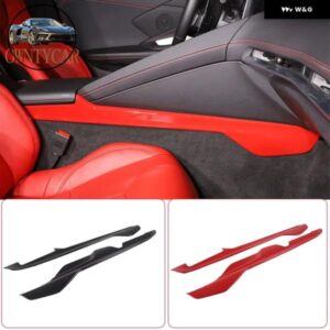 シボレー ABS カーボン/レッド コルベット C8 Z51 Z06 2020-2023 センター コンソール 両面 装飾 ストリップ ステッカー