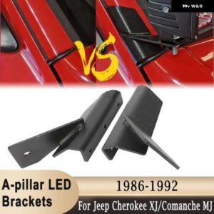 ジープ A ピラー 4インチ LED ワークライト ブラケット チェロキー XJ 84-01/コマンチ MJ 86-92 風防サイドワークライト取付ホルダー