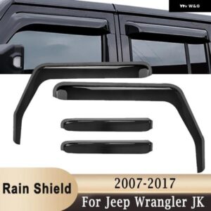 ジープ サイドウィンドウ ディフレクター 外装 ウェザーシールドシェルター風雨 シェード バイザー ガードラングラー 2/4 ドア JK 2007-2018
