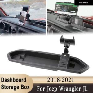 ジープ ダッシュボード 収納 トレイ 電話 マウント ホルダー ブラケット 付き ラングラー JL 2018 2019 多目的 インテリア オーガナイザー ボックス