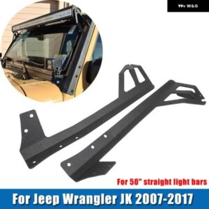 ジープ 50インチ ストレート LED ライトバー ブラケット ホルダー ラングラー JK 2007-2017 A ピラー フロントガラス ライトバー ブラケット