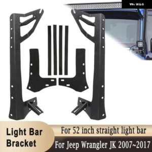 ジープ LED ライトバー 取り付け ブラケット ラングラー JK 2007-2017 ストレート LED ライトバー A ピラー 上部 フロントガラス マウント