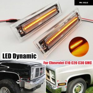 シボレー 2個 ダイナミック LED サイド マーカーライト アンバー ウィンカー ウインカーランプ C10 C20 C30 GMC ジミーサバー