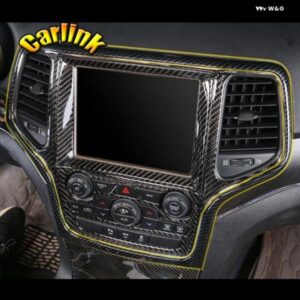 ジープ グランド チェロキー 2011-2018 ABS カーボン/クローム インテリア センター コンソール ナビゲーター GPS カバー トリム カーアクセサリー