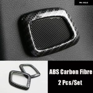ジープ コンパス 2017 2018 ABS カーボンバックリアドアインナー スピーカー オーディオ ホーン フレーム カバー トリム カー スタイリング アクセサリー