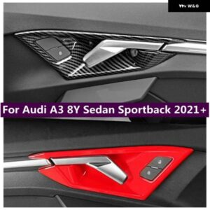 アウディ インナードアプルドアノブハンドル手握りボウルカバー トリム A3 8Y セダンスポーツバック 2021-24 カーアクセサリー