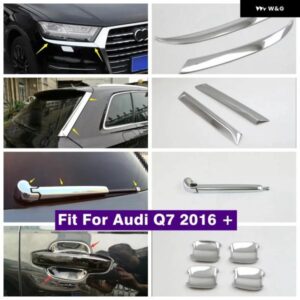 アウディ ヘッドライト ランプアイブロウ ドアハンドル ボウルリアウィンドウ ワイパー スポイラー パネル カバー トリム Q7 2016 - 2020 クローム