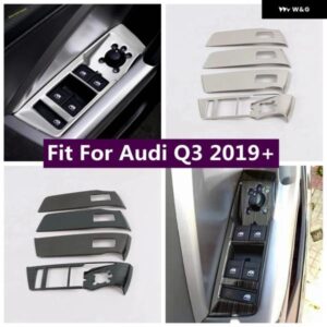 アウディ インナードア アームレスト ウィンドウガラスリフト スイッチ コントロール ボタン カバー インテリア トリム オート スタイリング Q3 2019 - 2022