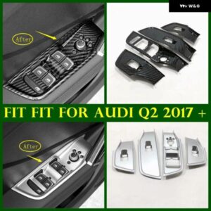 アウディ インナー ドアハンドル ホルダー ウィンドウリフト ボタン スイッチ パネル 装飾 フレーム カバー トリム Q2 2017-2021 カーアクセサリー