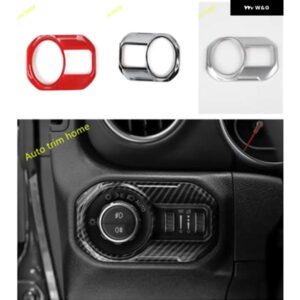 ジープ ヘッドライト ランプ スイッチ ボタン コントロール 装飾 パネル カバー トリム ラングラー JL 2018-2022 カーアクセサリー