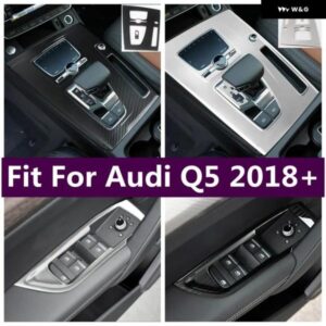 アウディ インナードア窓ガラスリフト スイッチ ボタン ギア シフト ボックス 装飾 パネル カバー トリム Q5 2018-2022 カーアクセサリー