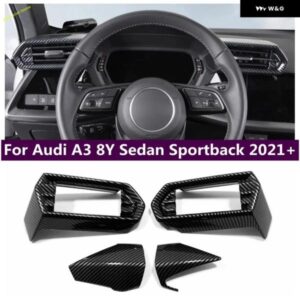 アウディ LHD カーボン スタイル インテリア ダッシュボード エアコン ベント AC コンセントカバー トリム A3 8Y 2020 - 2023 カーアクセサリー