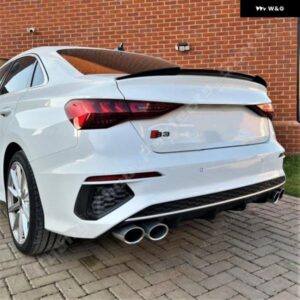 アウディ M4 スタイル 車グロスブラックリア トランク スポイラー ウイング テール A3 S3 RS3 8V セダン 2016-20 チューニングアクセサリー