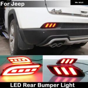 ジープ 2個 コンパス 2017 2018 2019 LED リアバンパー リフレクター ランプ ドライビングライト とブレーキライト