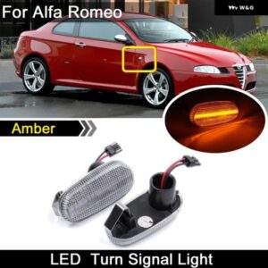 アルファロメオ GT 147 937 MITO 955 FIAT BRAVO 198 クリアレンズ 車フロント LED サイド マーカーライト アンバー ウィンカーランプ