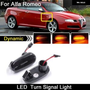 アルファロメオ GT 147 937 MITO 955 FIAT BRAVO 198 スモークレンズ 車フロント LED サイド マーカーライト ダイナミック アンバー ウィンカーランプ