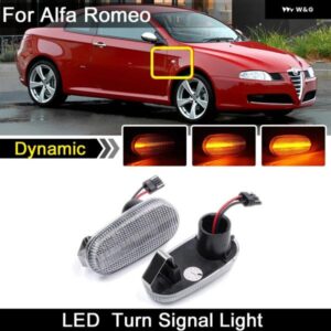 アルファロメオ GT 147 937 MITO 955 FIAT BRAVO 198 クリアレンズ 車フロント LED サイド マーカーライト ダイナミック アンバー ウィンカーランプ
