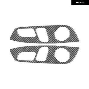 アウディ Q7 2007-2015 リアルソフトカーボンカーシート調整 ボタン パネル カバー トリム インテリア